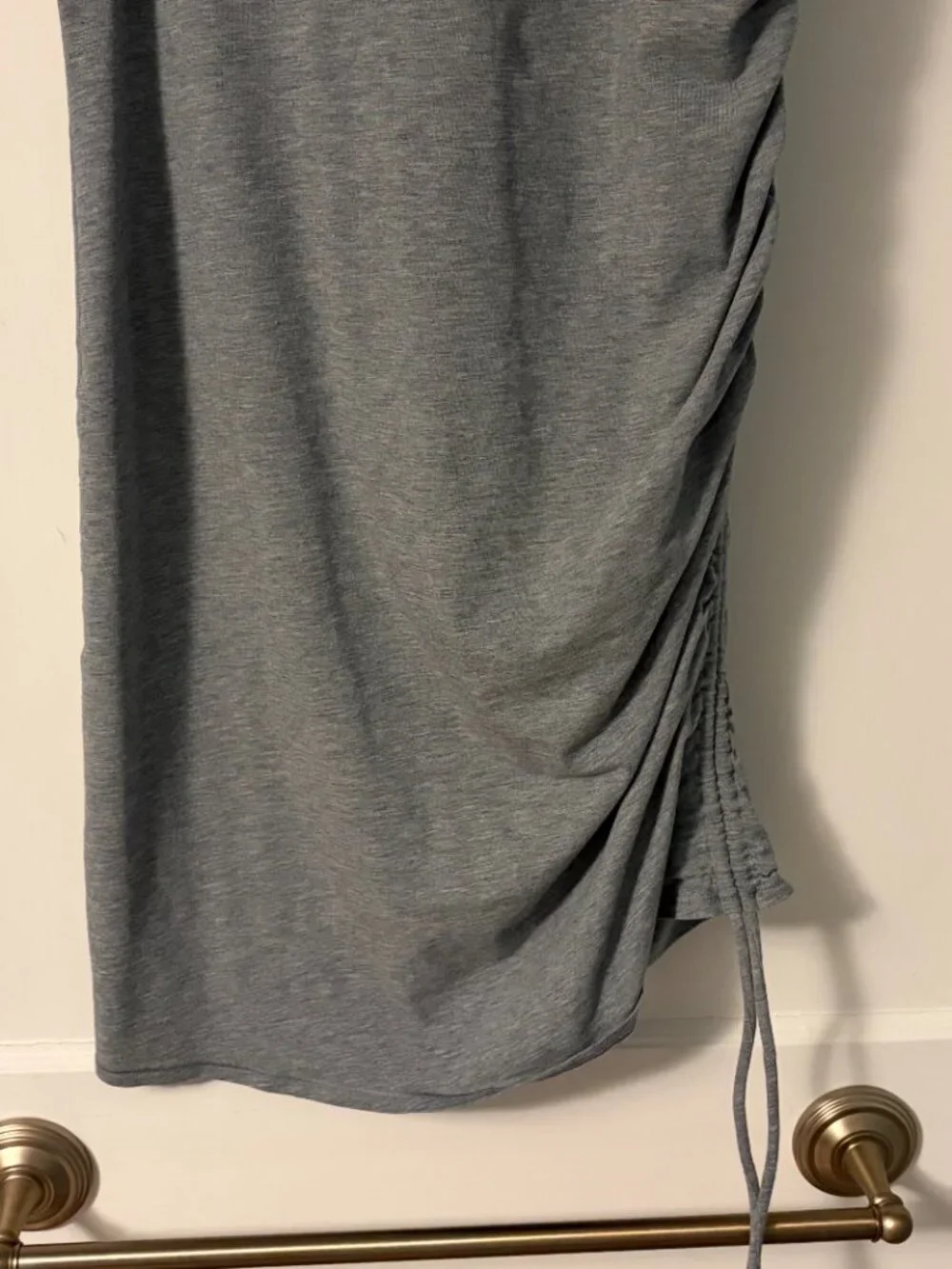 Lululemon cinch it mini dress heathered grey pima cotton ruched size 8 athletic